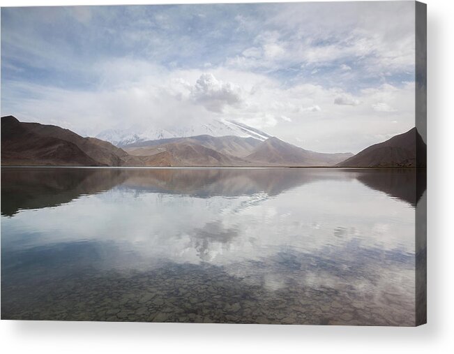 Tranquility Acrylic Print featuring the photograph Karakul Lake Scenic Landscape Xinjiang by Matteo Colombo