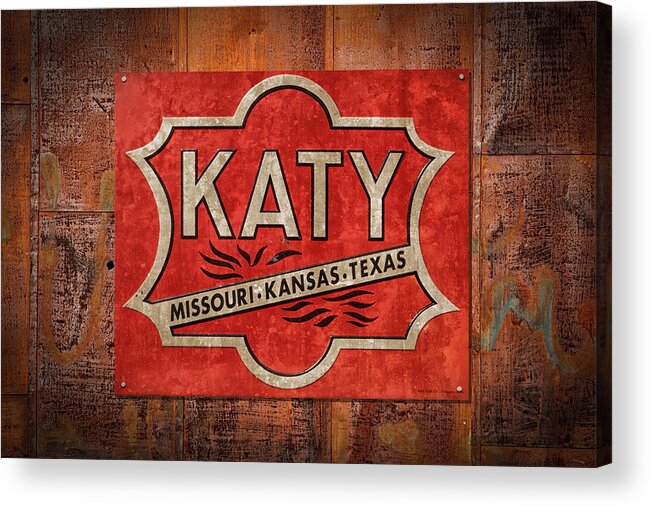 Katy Acrylic Print featuring the photograph KATY Railroad Sign DSC02853 by Greg Kluempers