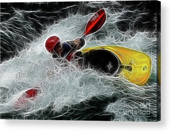 Kayak Acrylic Print featuring the photograph Kayaker In The Mainstream by Bob Christopher