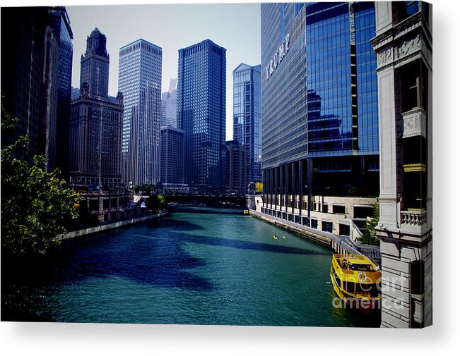 Usa Acrylic Print featuring the photograph Kayaks on the Chicago River by Frank J Casella