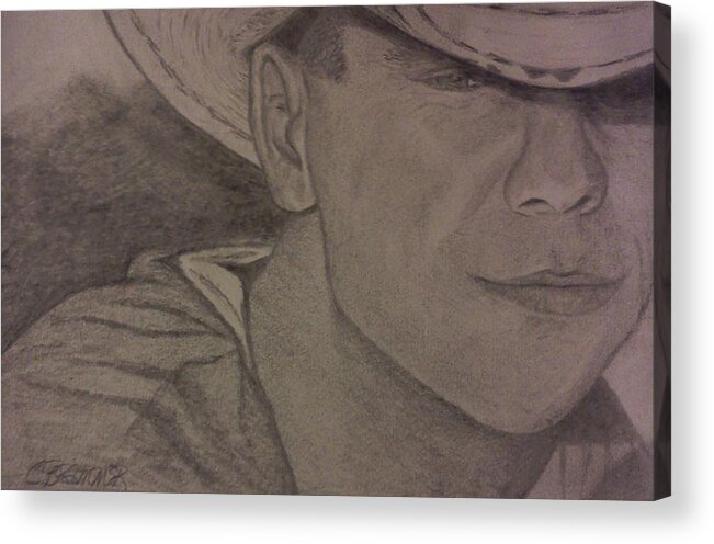 Country Acrylic Print featuring the drawing Kenny Chesney by Christy Saunders Church