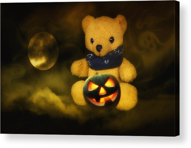 Halloween Teddy Acrylic Print featuring the photograph Kevs Teddys 021 by Kevin Chippindall