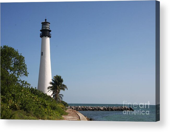 Ligthouse Acrylic Print featuring the photograph Key Biscayne Lighthouse by Christiane Schulze Art And Photography