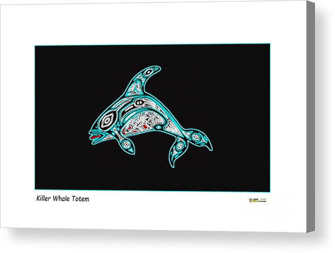 Killer Whale Acrylic Print featuring the mixed media Killer Whale Totem by Art MacKay