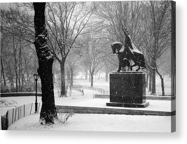 King Jagiello Acrylic Print featuring the photograph King Jagiello braves a blizzard by Cornelis Verwaal
