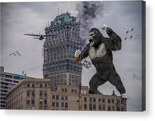 King Kong Acrylic Print featuring the photograph King Kong In Detroit at Wurlitzer by Nicholas Grunas