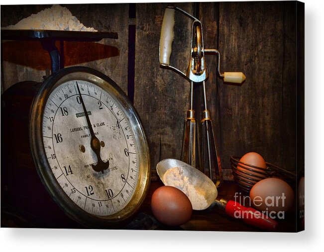 Paul Ward Acrylic Print featuring the photograph Kitchen - The Vintage Baker by Paul Ward