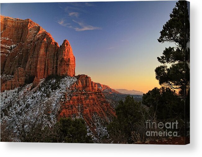 Zion National Park Acrylic Print featuring the photograph Kolob Sunset by Roxie Crouch