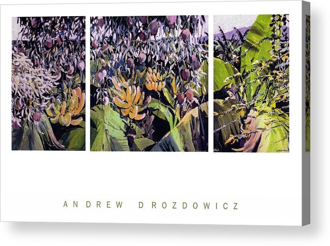 Hawaii Acrylic Print featuring the painting Kona Garden by Andrew Drozdowicz