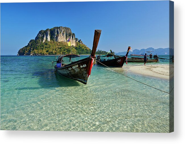 Water's Edge Acrylic Print featuring the photograph Krabi Coast, Thailand by Andrea Pistolesi
