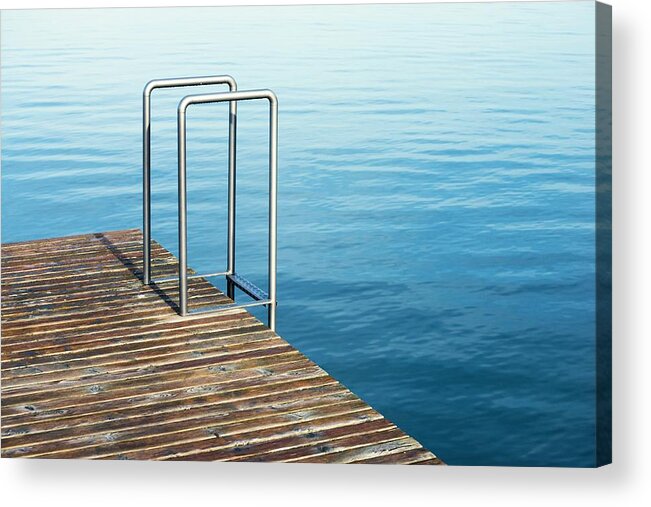 Water Acrylic Print featuring the photograph Ladder by Chevy Fleet