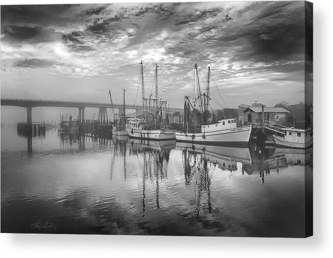 Shrimp Acrylic Print featuring the photograph Ladies In Waiting - Black and White by Renee Sullivan