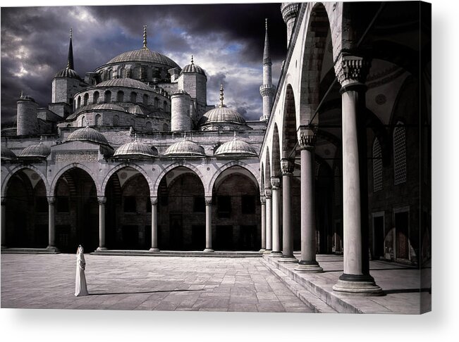 Mosque Acrylic Print featuring the photograph Lady And The Mosque by Daniel Murphy