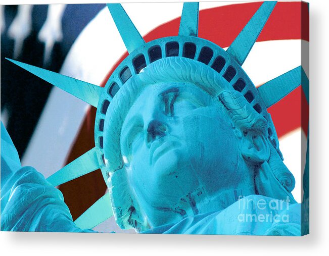 New York City Acrylic Print featuring the photograph Lady Liberty by Jerry Fornarotto