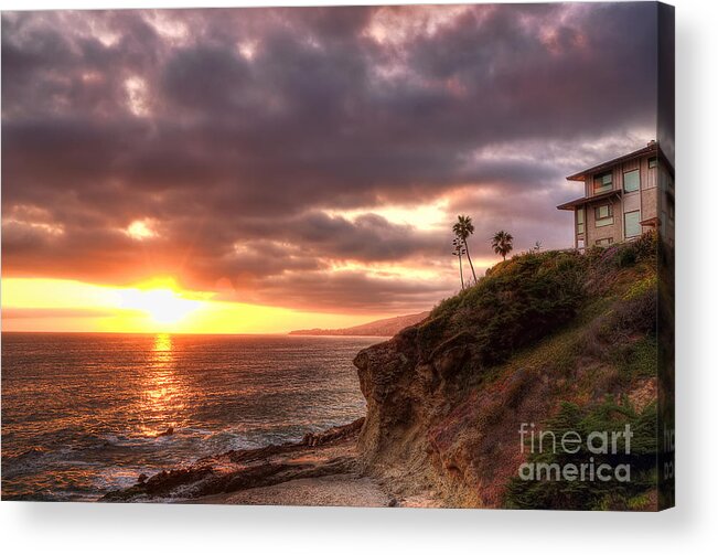 Palm Tree Acrylic Print featuring the photograph Laguna Beach Sunset by Eddie Yerkish