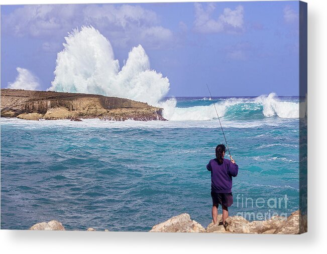 Laie Point Acrylic Print featuring the photograph Laie Point Gone Fishin by Aloha Art
