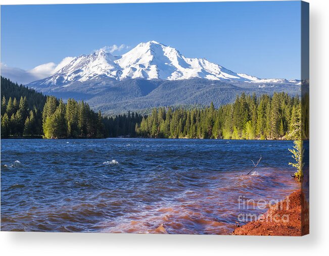 Mt Shasta Acrylic Print featuring the photograph Lake Siskiyou and Mt Shasta by Ken Brown