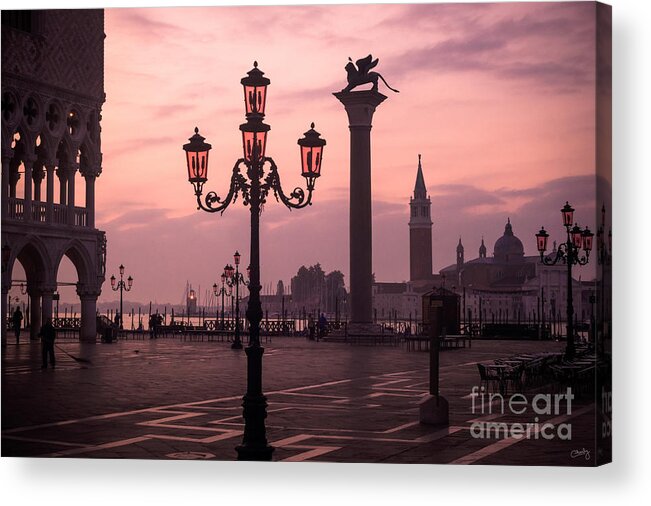 Lamppost Acrylic Print featuring the photograph Lamppost of Venice by Prints of Italy