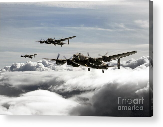 Lancaster Bomber Acrylic Print featuring the digital art Lancaster Squadron by Airpower Art