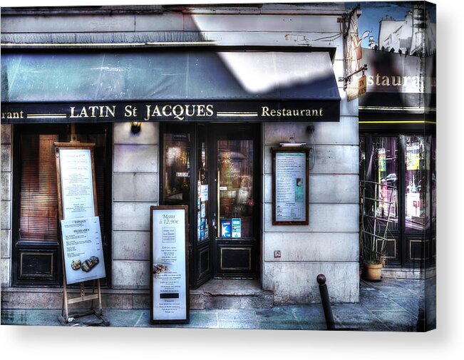 Evie Acrylic Print featuring the photograph Latin St Jacques Paris France by Evie Carrier