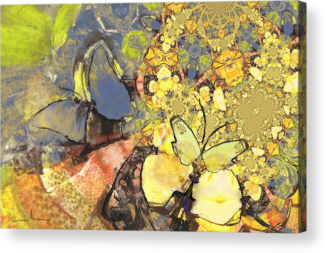 Butterflies Acrylic Print featuring the painting Le Printemps des Papillons by Miki De Goodaboom