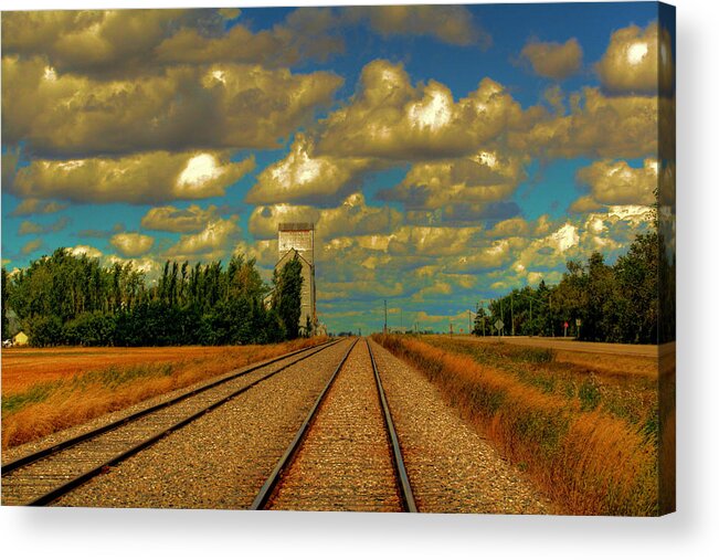 Prairie Acrylic Print featuring the photograph Leading Lines by Larry Trupp