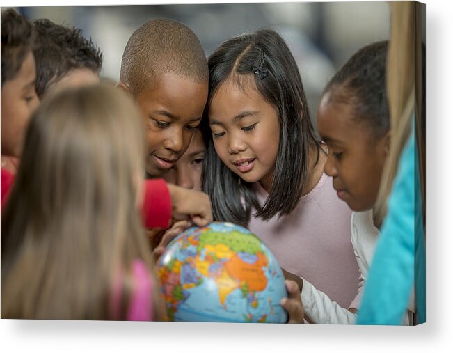 Expertise Acrylic Print featuring the photograph Learning Geography by Looking at the World by FatCamera