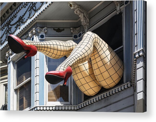 Haight-ashbury Acrylic Print featuring the photograph Legs Art in Hairght-Ashbury district in San Francisco by Carol M Highsmith
