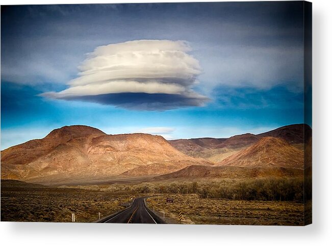 Landscape Acrylic Print featuring the photograph Lenticular Cloud Ft. Churchill State Park Nevada by Michael W Rogers