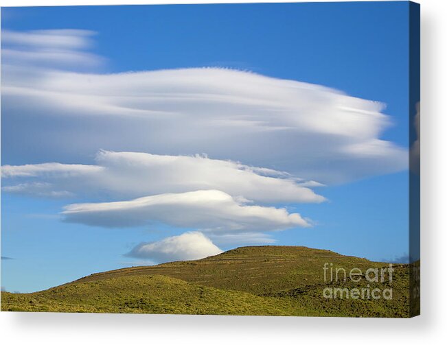 00346037 Acrylic Print featuring the photograph Lenticular Clouds Over Torres Del Paine by Yva Momatiuk John Eastcott
