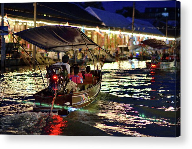 Wake Acrylic Print featuring the photograph Life At Amphawa by Rotation Photographer