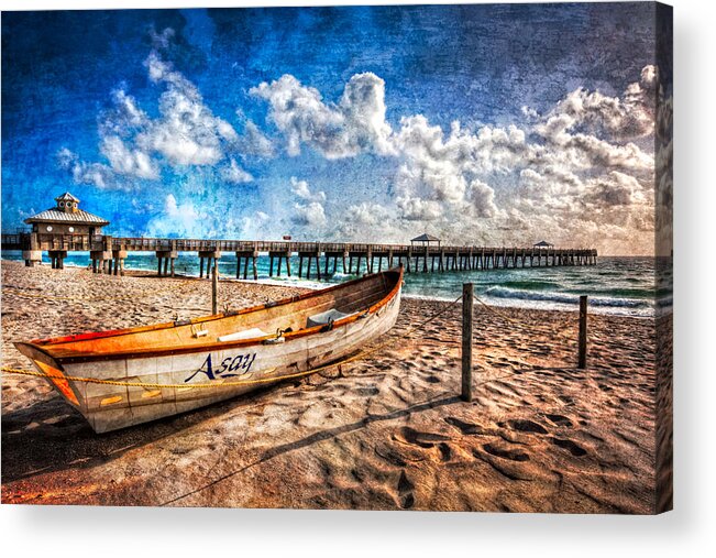 Boats Acrylic Print featuring the photograph Lifeguard Boat by Debra and Dave Vanderlaan