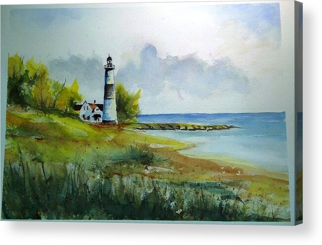 Lighthouse Acrylic Print featuring the painting Lighthouse SOLD by Richard Benson