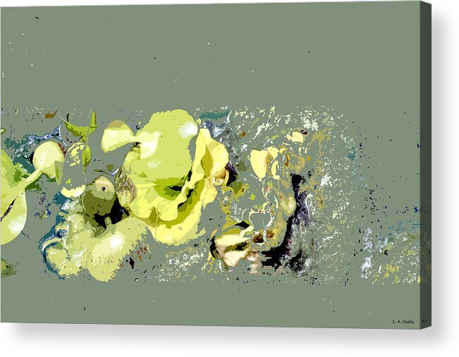 Lauren Radke Acrylic Print featuring the digital art Lily Pads - Deconstructed by Lauren Radke