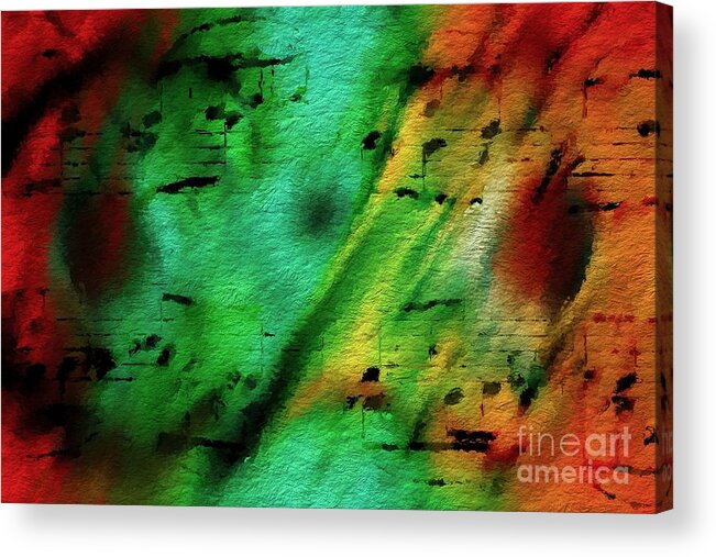 Music Acrylic Print featuring the digital art Lime and Orange Counterpoint by Lon Chaffin