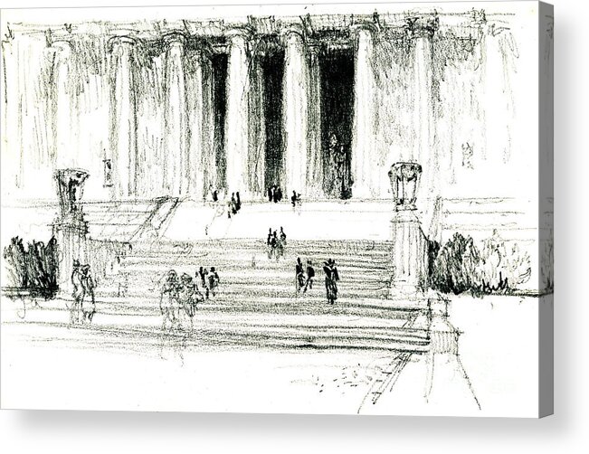 Lincoln Memorial Steps 1922 Acrylic Print featuring the photograph Lincoln Memorial Steps 1922 by Padre Art