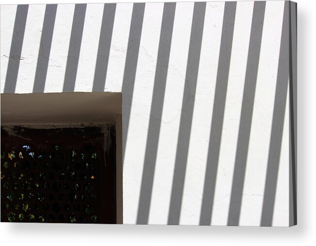 Light And Shadow Play Acrylic Print featuring the photograph Lines Vs Square by Prakash Ghai