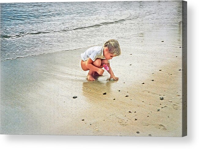 Child Acrylic Print featuring the photograph Little Girl on the Beach by Hanny Heim