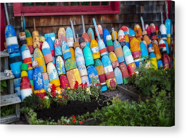 Bouy Acrylic Print featuring the photograph Lobster Fishing Buoys by Susan Candelario