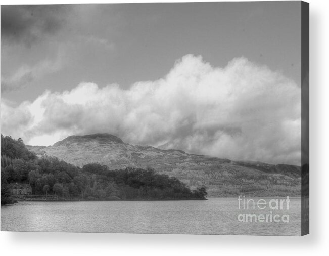 Loch Lomond Acrylic Print featuring the photograph Loch Lomond B and W by David Grant