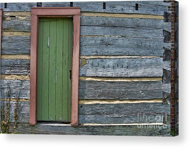 Log Cabin Acrylic Print featuring the photograph Log Cabin Door by David Arment