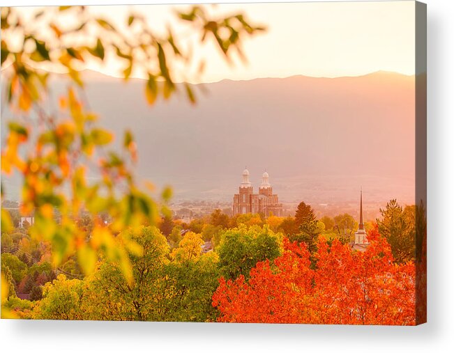 Logan Temple Acrylic Print featuring the photograph Logan Temple by Emily Dickey