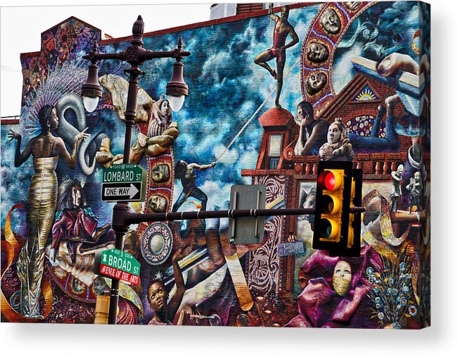 Philadelphia Mural Acrylic Print featuring the photograph Lombard and Broad by Alice Gipson