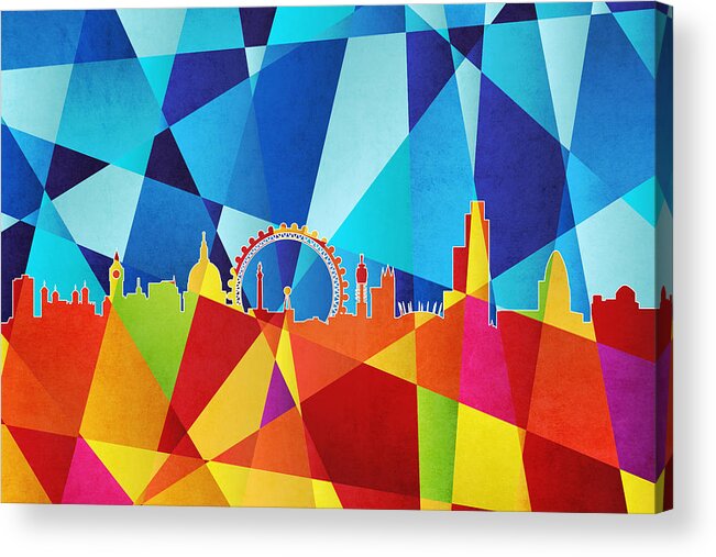 London Acrylic Print featuring the digital art London England Skyline by Michael Tompsett