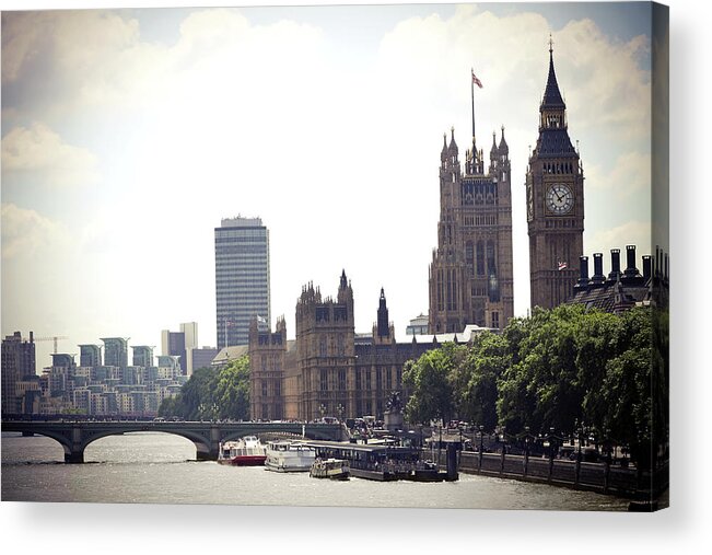 Clock Tower Acrylic Print featuring the photograph London England by Triggerphoto