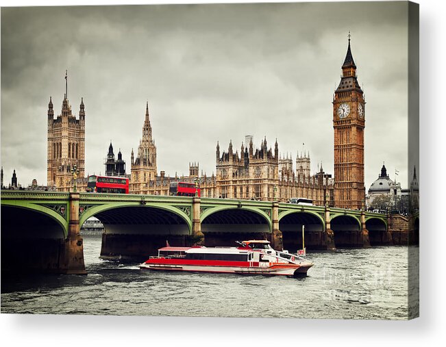 London Acrylic Print featuring the photograph London the UK Big Ben by Michal Bednarek