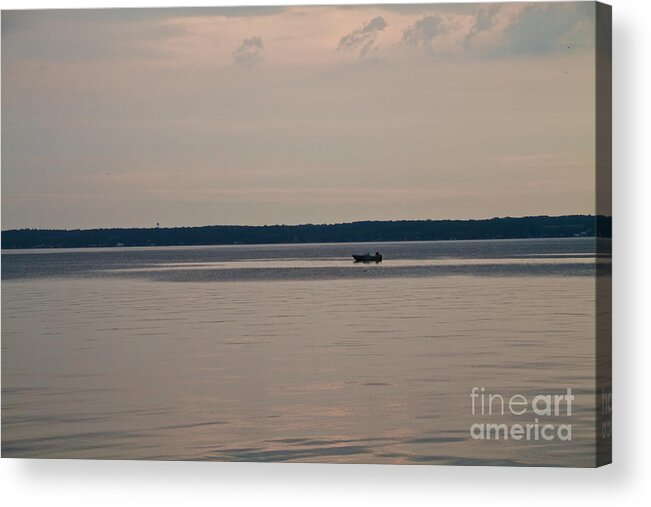 Lake Acrylic Print featuring the photograph Lone Fisherman by William Norton