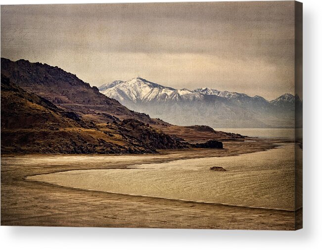 Antelope Island Acrylic Print featuring the photograph Lonesome Land by Priscilla Burgers