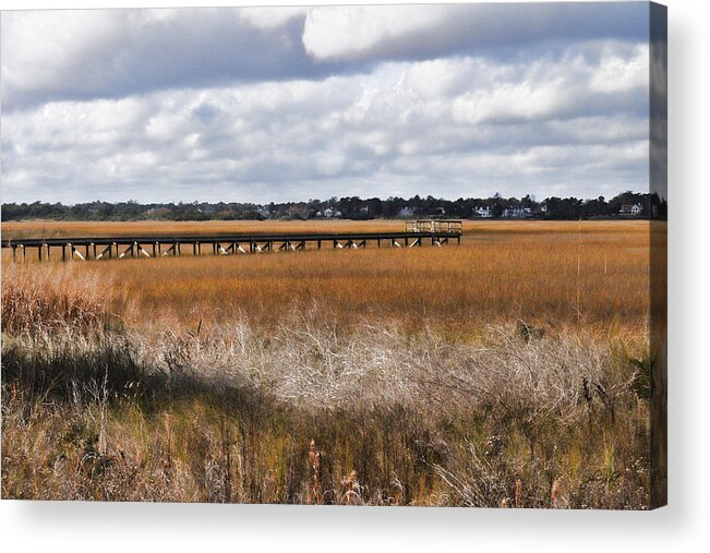Wright Acrylic Print featuring the photograph Long Marsh Dock by Paulette B Wright