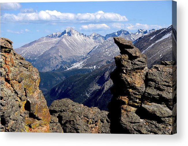 Longs Acrylic Print featuring the photograph Long's Peak from The Rock Cut by Tranquil Light Photography